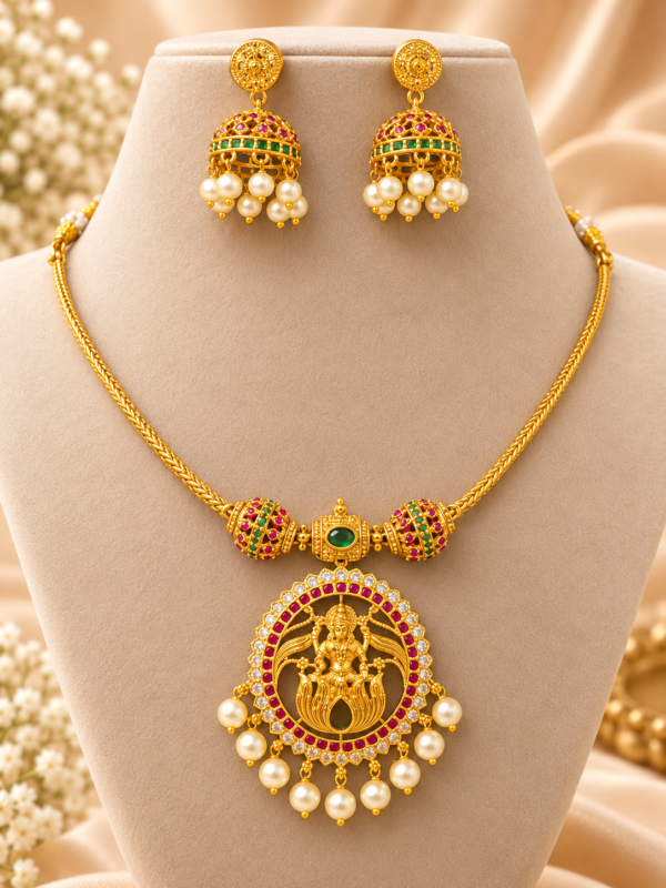file_00000000603881fa9d71c606387afb75 Lakshmi Ruby Emerald Pearl Necklace Set