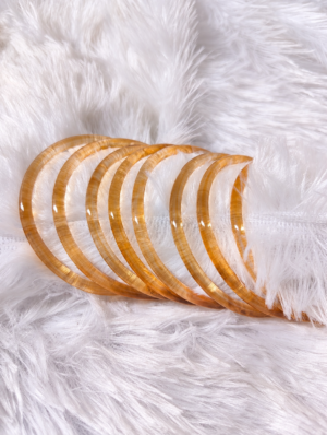 Honey Amber Jelly Glass Bangles