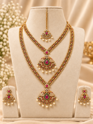 Ruby Emerald Royal Bridal Set