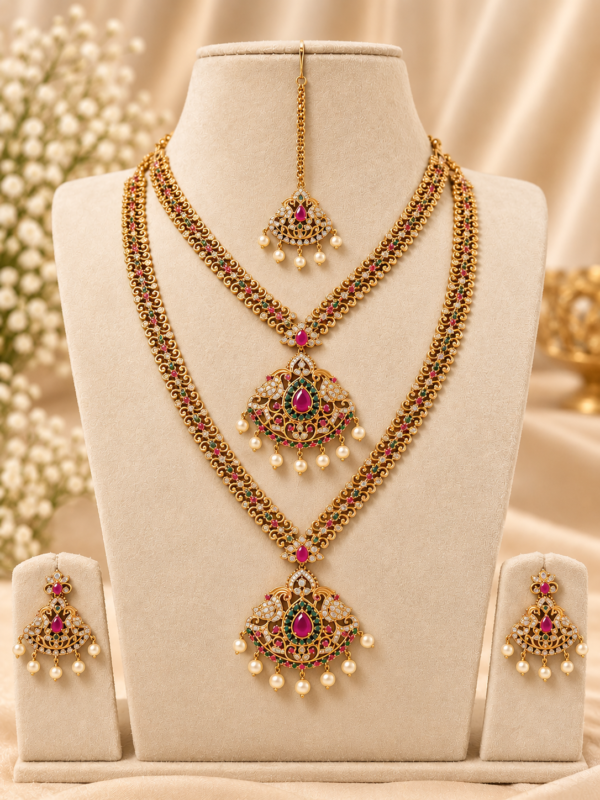 Ruby Emerald Royal Bridal Set